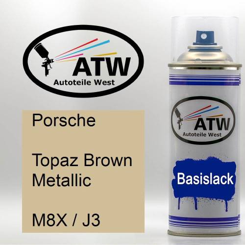Porsche, Topaz Brown Metallic, M8X / J3: 400ml Sprühdose, von ATW Autoteile West.